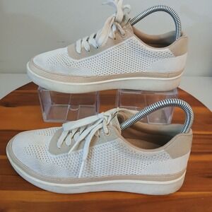 Vionic Galia Womens 7 Cream Mesh Lace Up Casual Walking Shoes Sneakers